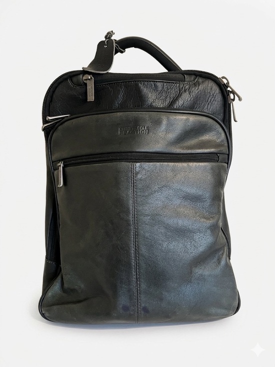 Kenneth Cole Reaction Handbags - Kenneth Cole Reaction Black Leather Business Backpack